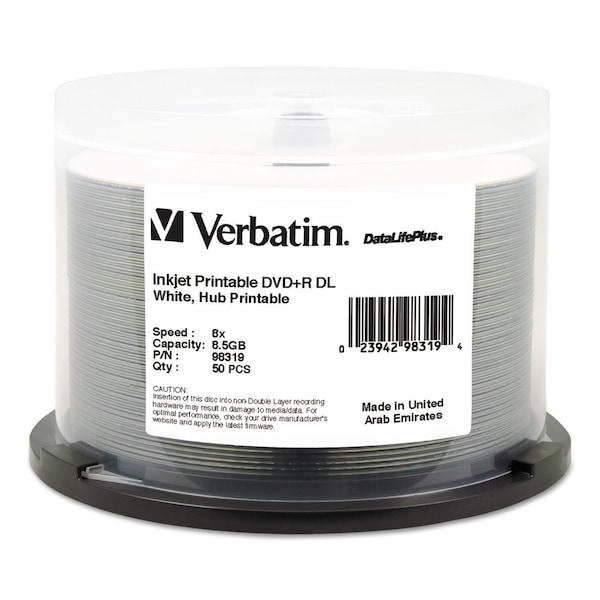 Verbatim DVD RDual Layer Rcordble Disc, 8.5GB, PK50 98319 - main